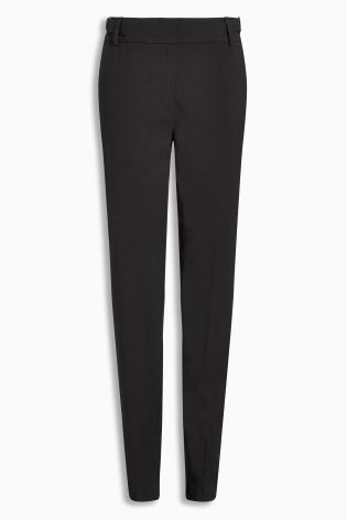 Black Textured Workwear Tapered Trousers